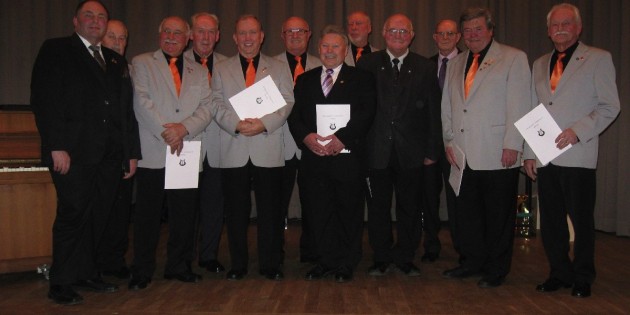 Die Jubilare des  MGV Sängerquartett Liederkranz Hofheim. Foto: oh