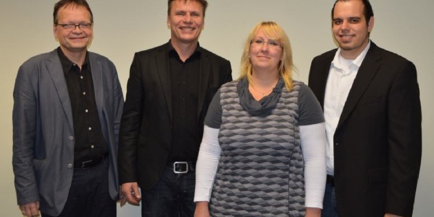 Die Reha-Kümmerer des kommunalen Jobcenters Neue Wege Kreis Bergstraße: Peter Wagner, Fritz Strößinger (fachlicher Leiter), Manja Göck-Thron und Steffen Tischler (v.l.n.r.). Foto: oh