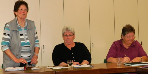 Annelore Rhein (Vorsitzende), Hilde Kilian (Rechnerin) und Ingrid van Beek (Schriftführerin; v.l.). Foto: oh