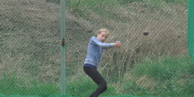 Emma Jung bei ihrem Siegeswurf. Foto: oh