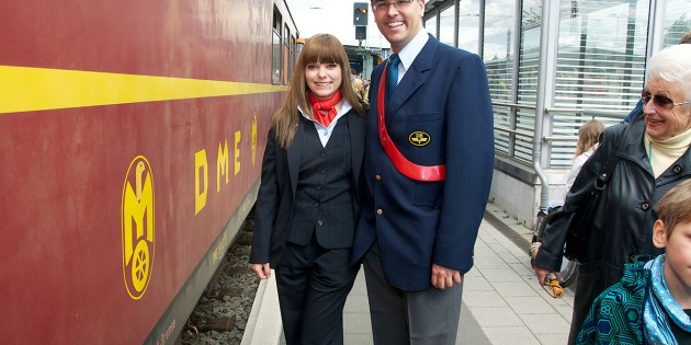 Ein Leben für die Bahn: Simon Serio und Lisa-Marie Behla. Foto: Robert Lehr