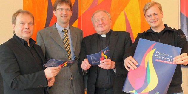 „Feuer und Flamme“  - unter diesem Motto steht das Programm der katholischen Kirche während des Hessentages in Bensheim. Foto: oh