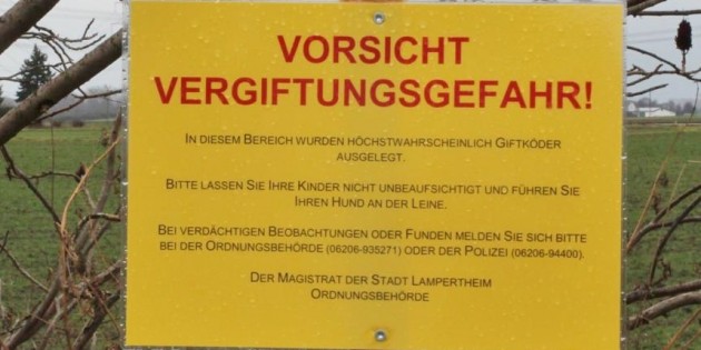 Polizei warnt vor möglichen Giftköder
