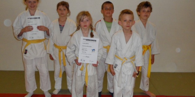Die jungen Kämpfer des Judoverein Samurai Bürstadt: Lea Faziliu, Sara Lotas, Louise Elfert, Maximilian Emig, David Garb und Elya Karb. Foto: oh