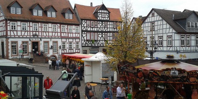 Die Mitglieder des VdK Biblis genossen den Blick auf den Untermarkt Gelnhausen. Foto: oh