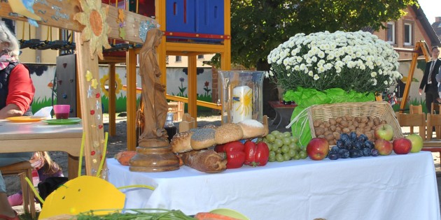 „Danke für diese guten Gaben”: Im gesamten Ried wurde am Wochenende das Erntedankfest begangen. Foto: Benjamin Kloos