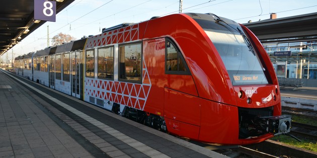 Die neuen Fahrzeuge der Baureihe 622 und 623 verkehren seit Sonntag unter anderem auf der Strecke von Worms nach Bensheim. Foto: Gernot Kirch