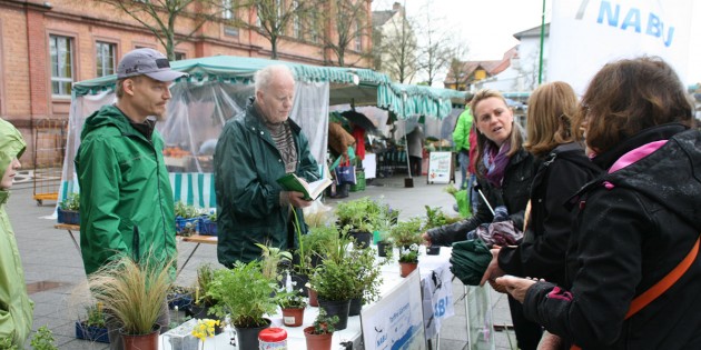 Die Hobbygärtner hielten am Samstag Ausschau nach neuen Pflanzen und informierten sich am Stand des NABU. Foto: Eva Wiegand