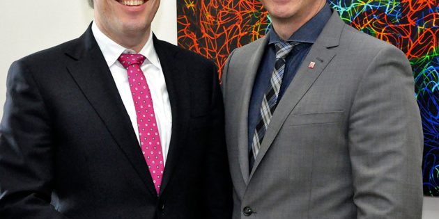 Einige Entscheidungsträger: Landrat Christian Engelhard und der CDU-Landtagsabgeordnete Alexander Bauer (v.l.). Foto: oh