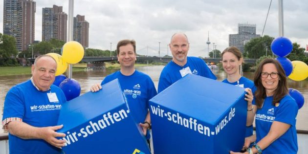 Dietrich Pendl (Neuapostolische Kirche Lampertheim), Luka Mucic (Vorstandsvorsitzender Verein Zukunft Metropolregion Rhein-Neckar), Matthias Bösl (NABU Worms-Wonnegau), Dr. Christiane Sutter (Technoseum Mannheim) und Karin Heyl (BASF SE; v.l.). Foto: MRN