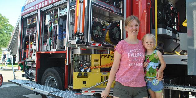 Auch das Hilfeleistungslöschgruppenfahrzeug HLF 20 sorgte bei großen und kleinen Besuchern anlässlich des Tages der offenen Tür für leuchtende Augen. Foto: Benjamin Kloos