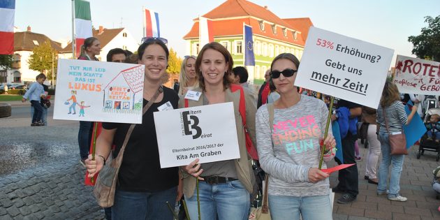Der Kita-Besuch als Luxus? Auf dem Europaplatz war die Meinung hierzu eindeutig. Foto: Benjamin Kloos