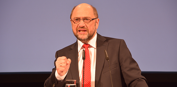 Martin Schulz überzeugte seine Anhänger in Worms mit einer starken Rede. Foto: Gernot Kirch