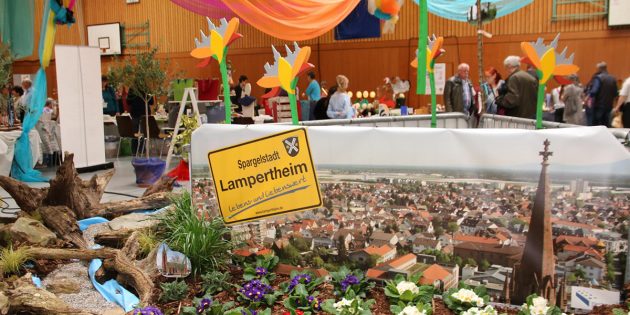 BUZ: Im Mittelpunkt der Hans-Pfeiffer-Halle war die Dekoration zum Stadtumbau aufgebaut, lohnenswert zu betrachten, auch wer älter als zwölf Jahre war und somit nicht am Schätzspiel teilnehmen konnte. Archivfoto: Hannelore Nowacki