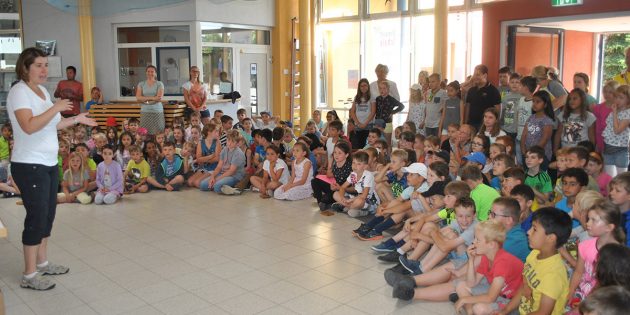 Sicher zum Schulweg hieß es vom 3. bis 31. Mai. Alle Klassenstufen der drei Grundschulen der Lampertheimer Kernstadt suchten den Sieger – so wie hier die Klassen der Pestalozzischule. Foto: Benjamin Kloos