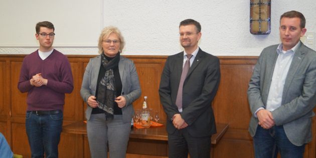 Die SPD Lampertheim gab den zahlreich erschienenen Gästen im Rahmen des Neujahrsempfangs gemeinsam mit den Ehrengästen einen umfassenden Überblick und die politischen Geschehnisse - (v.l.n.r.) Fraktionsvorsitzender Marius Schmidt, Bundestagsabgeordnete Christine Lambrecht, Ortsvereinsvorsitzender Jens Klingler  und Landtagsbeigeordneter Karsten Krug. Foto: Sigrid Samson