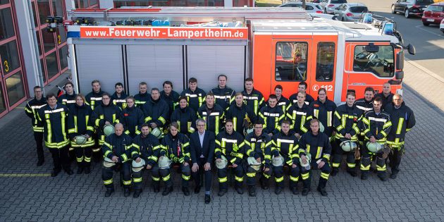 Das Team der Feuerwehr Lampertheim ist auch in Zeiten von Corona für Sie da! Foto: oh