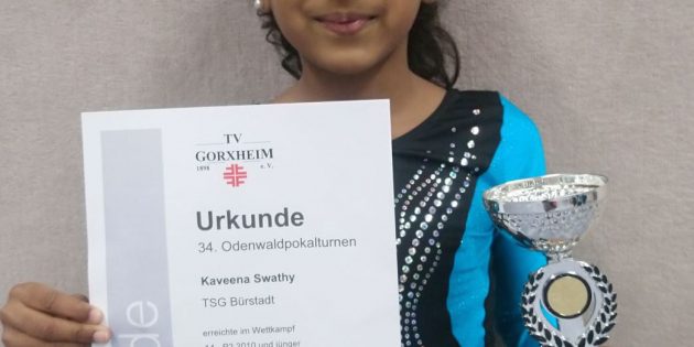 BUZ: Die neunjährige Kaveena Swathy zeigte am Sprung die beste Übung in der P2. Foto: oh