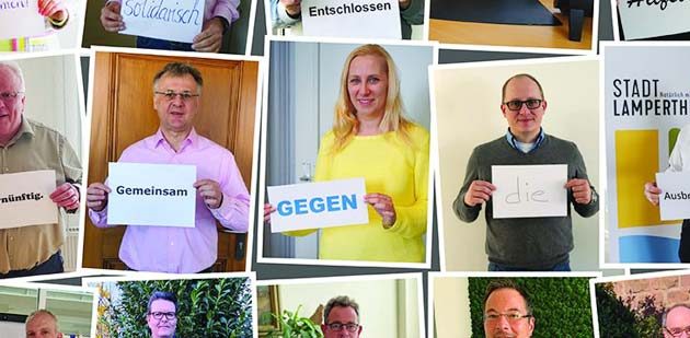 Mit folgender Botschaft wenden sich Landrat Christian Engelhardt, die Erste Kreisbeigeordnete Diana Stolz, der Kreisbeigeordnete Karsten Krug und alle Bürgermeisterinnen und Bürgermeister des Kreises Bergstraße wenden sich mit einer gemeinsamen Botschaft an die Bevölkerung: „Wir im Kreis Bergstraße stehen zusammen! Solidarisch, entschlossen, rücksichtsvoll, hilfsbereit, vernünftig. Gemeinsam gegen die Ausbreitung des Corona-Virus. Jeder Einzelne zählt! Machen auch Sie mit!“ Foto: oh
