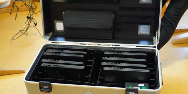 Die Grundschule Elmshausen erhielt 21 neue leistungsfähige Laptops im Rahmen des technischen Roll-outs des Kreises Bergstraße. Foto: oh