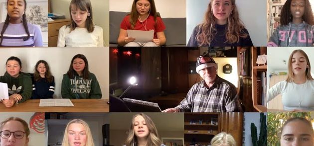 Ausschnitte aus der Videocollage des Jugendchores zu Weihnachten. Foto: oh