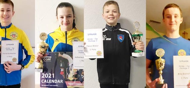 Die Pokale gewannen dann letzten Endes nach sehr knappem Entscheid Katharina Keltjens auf Platz 1, Mika Bischoff auf Platz 2 und punktgleich auf Platz 3 landeten Fabian Mlakar vom befreundeten JC Überwald und Florian Ruckteschler. Das Wichtigste aber war, dass alle Kinder sowie ihre Trainerin ihren Spaß daran hatten und die Fitness auch nicht zu kurz dabei kam! Fotos: oh