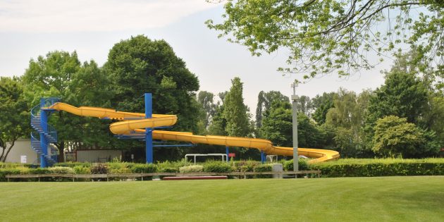 Das Freibad der Biedensand Bäder öffnet bereits ab Mittwoch - die Rutsche ist jedoch noch gesperrt. Foto: Benjamin Kloos