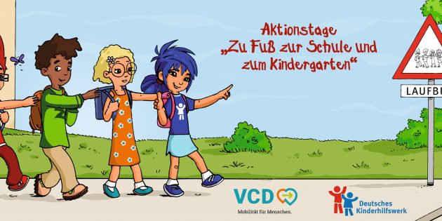 Vom 20. September bis 1. Oktober 2021 sind Schulen und Kindertageseinrichtungen in ganz Deutschland zur Teilnahme an den Aktionstagen „Zu Fuß zur Schule und zum Kindergarten“ aufgerufen. Foto: oh