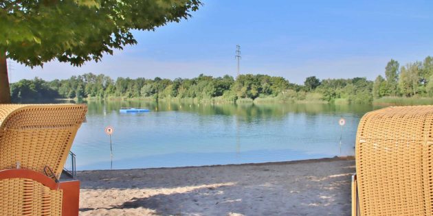BUZ 063: Die bewachten Badeseen im Kreis Bergstraße wie in Bensheim und Lampertheim laden zu Sport, Spiel und Entspannung ein. Foto: Hannelore Nowacki
