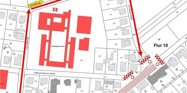 Im Bibliser Weg in Hofheim beginnt der vorerst letzte Bauabschnitt – bitte beachten Sie die Umleitung. Foto: oh