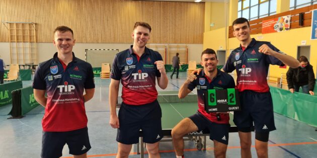 Gerne will das TTC-Team am Sonntag wieder jubeln: Alfredas Udra, Tomas Mikutis, Mahmoud Helmy und Vladimir Anca (v.l.). Foto: oh