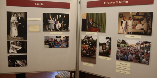 In den Räumen des Heimatmuseums Lampertheim erinnert eine Fotoausstellung an das Leben und Wirken des Ehrenbürgers Heinrich Karb. Foto: Benjamin Kloos
