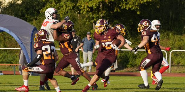 Mittlerweile in der Oberliga etabliert, das „Flagship" der Bürstadt Redskins, die erst 2018 wieder gegründeten Seniors. Foto: oh