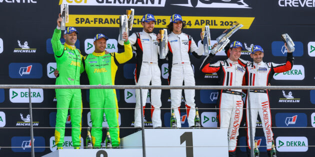 Marvin Dienst und seinen Teamkollegen Berkay Besler sicherten sich in Belgien Platz 1. Foto: ADAC Motorsport