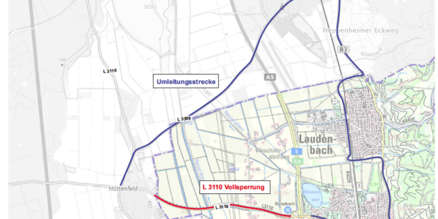 Der parallel zur L 3110 verlaufende Rad- und Fußweg wird erst nach Abschluss der Fahrbahndeckensanierung für eine Sanierung gesperrt werden. Foto: Regierungspräsidium Karlsruhe