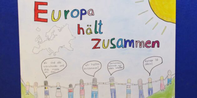 Europa – von Schülern des Litauischen Gymnasiums  in einer Bilderreihe in Szene gesetzt.  Foto: Hannelore Nowacki 