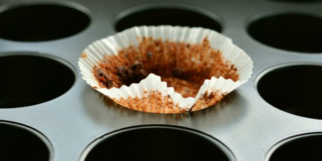 Muffin, Törtchen, leer, aufgegessen