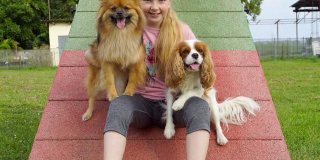 Ist bei der Agility-Jugend-WM mit dabei: Lexi Händschke mit Hündin „Feli“. Freude auch bei ihrem zweijährigen Rüden „Pikachu“. Foto: oh