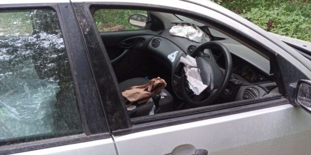 Dieses Unfall-Auto ist das Müllfundstück des Monats Juni in Lampertheim. FFoto: Stadt Lampertheim