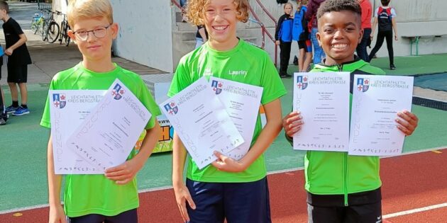 Die Vizemeister Mannschaft MU 12 Luis Sierig, Laurin Schader und Jermiah Hildebrand. Foto: oh