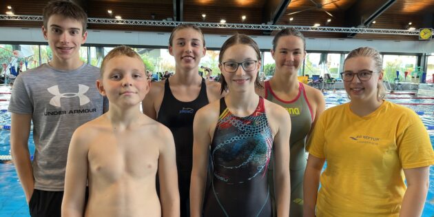 Trotz schwieriger Trainingsbedingungen mit guten Leistungen: Die Schwimmerinnen und Schwimmer der SG Neptun Lampertheim. Foto: oh