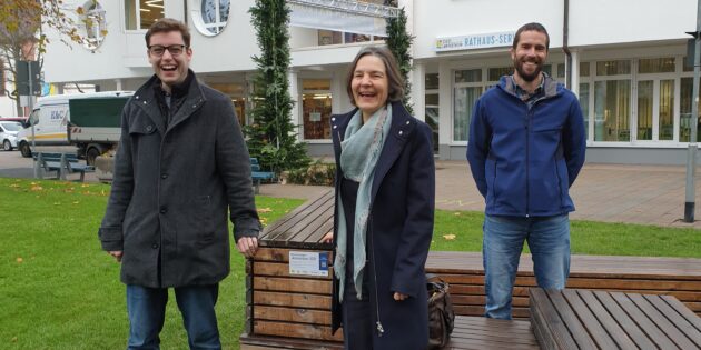 Marius Schmidt, Christina Adler-Schäfer und Andreas Dexler (v. l.) freuen sich über das ergänzende Beratungsangebot in Lampertheim. Foto: Nadine Schütz