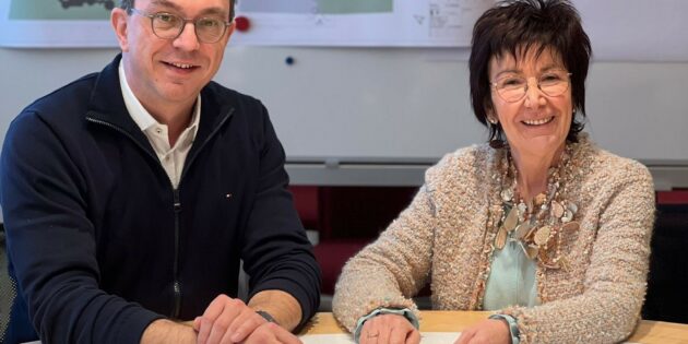 Im gemeinsamen Austausch: Bürstadts Bürgermeisterin Barbara Schader und der CDU-Landtagsabgeordnete Alexander Bauer (v.r.). Foto: oh