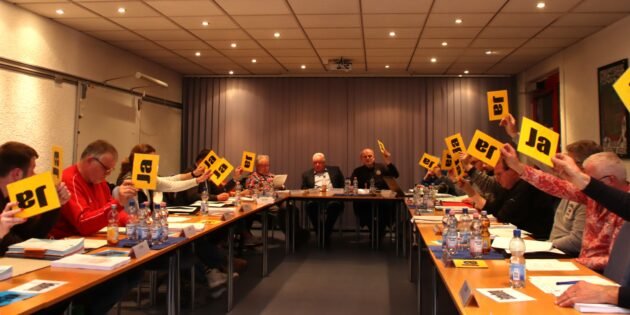 Mehrfach stimmten die Gemeindevertreter mehrheitlich mit ihren gelben Ja-Karten ab. Foto: Hannelore Nowacki