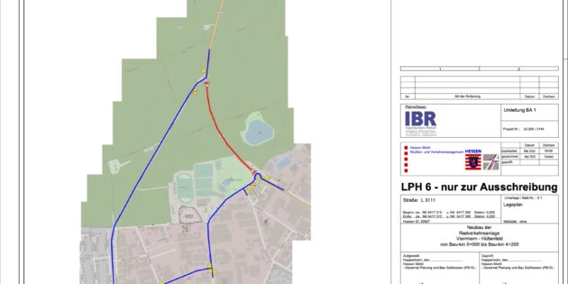 Die Umleitung während des ersten Streckenabschnittes aufgrund des Neubaus eines Geh- und Radweges zwischen Viernheim und Hüttenfeld. Foto: oh