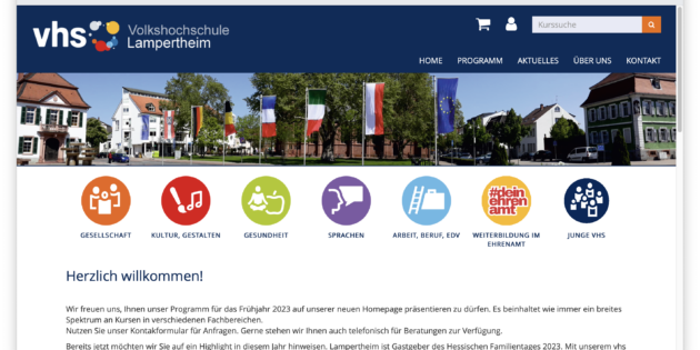 Die neue Homepage der vhs Lampertheim bietet noch mehr Benutzerfreundlichkeit. Foto: Screenshot 