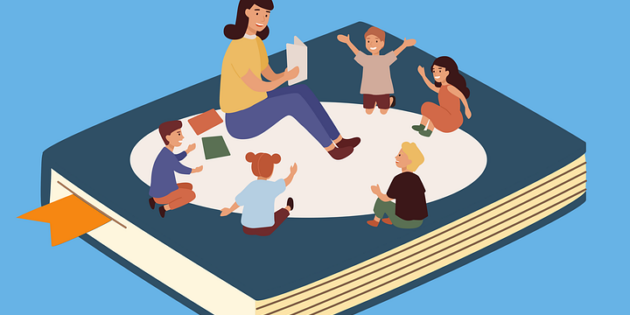 Vorlesestunde für Kinder in der Bücherei Bürstadt