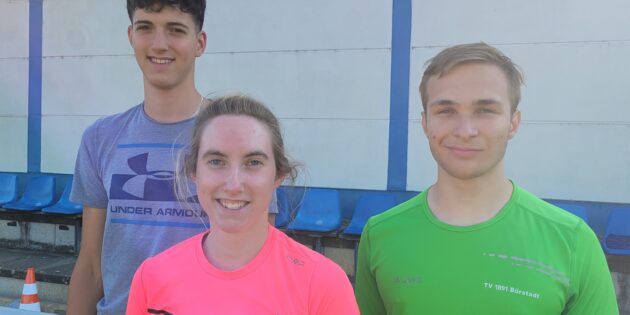 Die TV-Athleten in Kassel: Noah Sarica, Jasmin Baschnagel und Hugo Pleil. Foto: oh