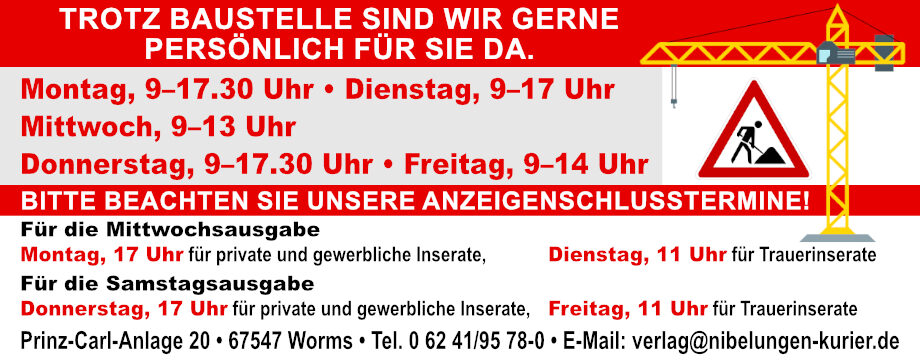 Wir bitten um freundliche Beachtung