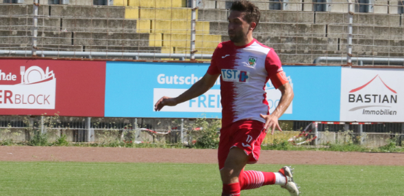 Beim Comeback erzielte Sandro Loechelt kurz vor der Pause das 2:0 für Wormatia Worms. Foto: Felix Diehl